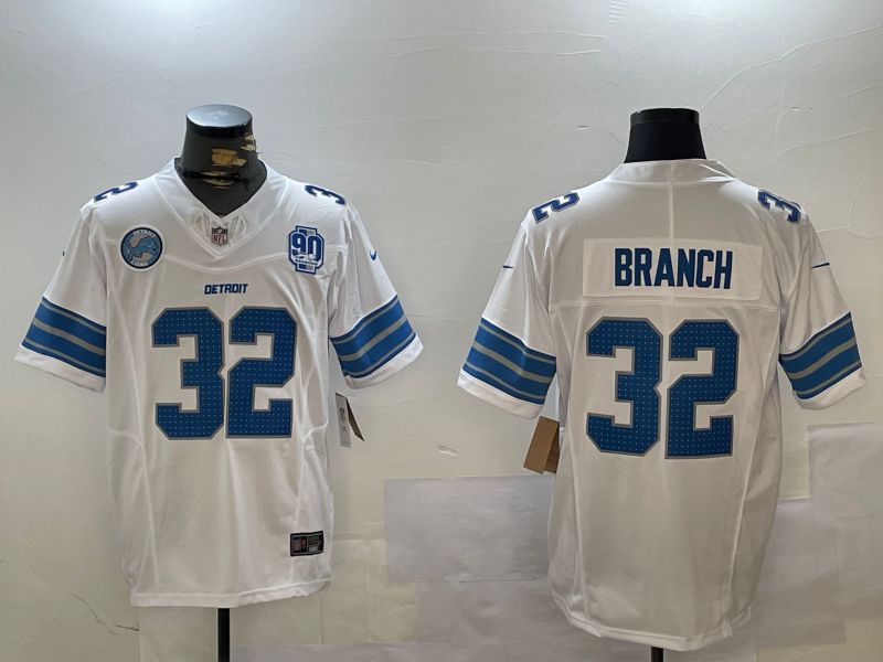 Men Detroit Lions #32 Branch White three generations 2024 Nike Limited NFL Jersey style 4->->